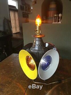 Antique B & O Railroad 4 Way Train Switch Signal Lantern Table Lamp-dressel Nj