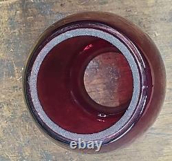 Antique Boston Maine Red Etched B&m Railroad Lantern Glass Shade Nice