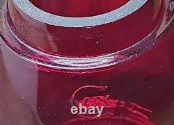 Antique Boston Maine Red Etched B&m Railroad Lantern Glass Shade Nice