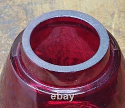 Antique Boston Maine Red Etched B&m Railroad Lantern Glass Shade Nice