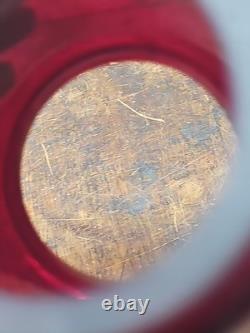 Antique Boston Maine Red Etched B&m Railroad Lantern Glass Shade Nice