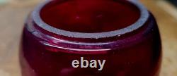 Antique Boston Maine Red Etched B&m Railroad Lantern Glass Shade Nice