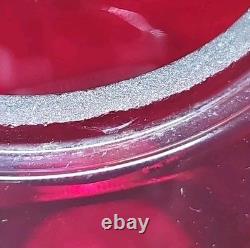 Antique Boston Maine Red Etched B&m Railroad Lantern Glass Shade Nice