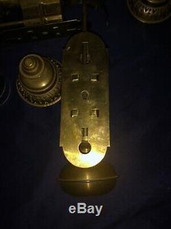 Antique Brass English Railroad Train Caboose Car Candle Wall Scones RARE