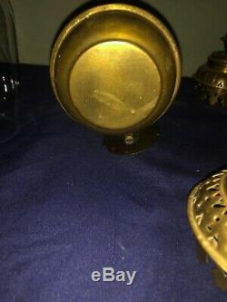 Antique Brass English Railroad Train Caboose Car Candle Wall Scones RARE