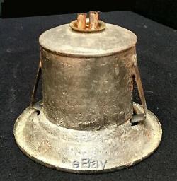 Antique Brass Fixed Globe Railroad Type Lantern Original Cheese Grater Top Rare
