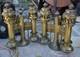 Antique Brass Railroad Car Double Oil Lamp Fixture Railcar Wall Mount Vintage