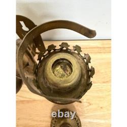 Antique Brass Railroad Car Double Oil Lamp Fixture Railcar Wall Mount Vintage