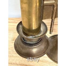 Antique Brass Railroad Car Double Oil Lamp Fixture Railcar Wall Mount Vintage