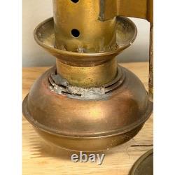 Antique Brass Railroad Car Double Oil Lamp Fixture Railcar Wall Mount Vintage