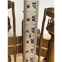 Antique Brass Railroad Car Double Oil Lamp Fixture Railcar Wall Mount Vintage
