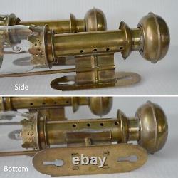 Antique Brass Railroad Car or Carriage Interior Candle Lanterns Lamps (2)