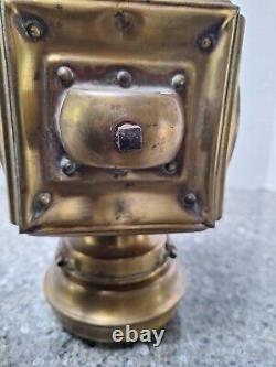 Antique Brass Railroad Lantern with Red and Blue Lens