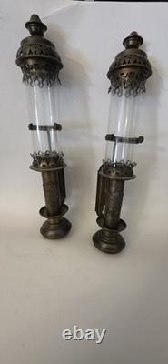 Antique Brass WELLS FARGO railroad brass candle sconce SET OF 2