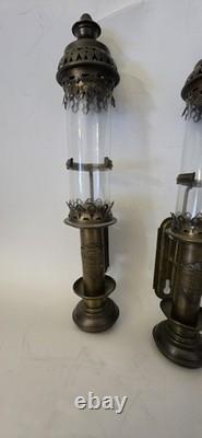 Antique Brass WELLS FARGO railroad brass candle sconce SET OF 2