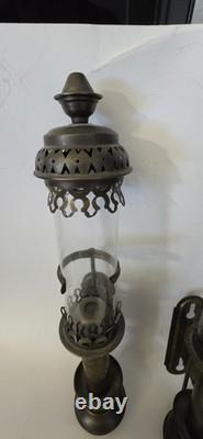 Antique Brass WELLS FARGO railroad brass candle sconce SET OF 2