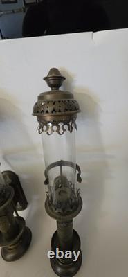 Antique Brass WELLS FARGO railroad brass candle sconce SET OF 2