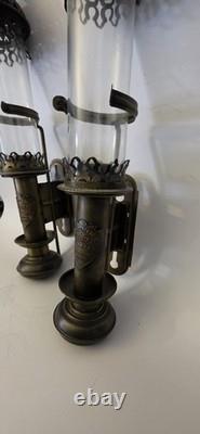 Antique Brass WELLS FARGO railroad brass candle sconce SET OF 2