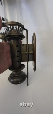 Antique Brass WELLS FARGO railroad brass candle sconce SET OF 2