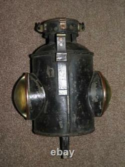 Antique British Railway Locomotive Train Engine Bullseye Double Glass Headlamp