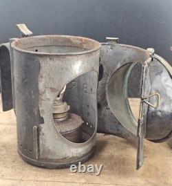 Antique British Railway Railroad Tri Color Track Inspector Lamp Lantern BR (M)