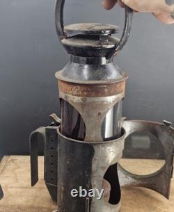 Antique British Railway Railroad Tri Color Track Inspector Lamp Lantern BR (M)