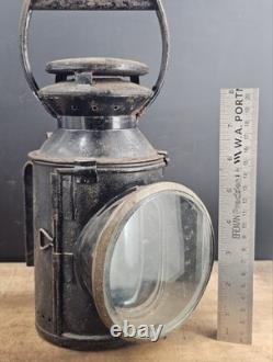 Antique British Railway Railroad Tri Color Track Inspector Lamp Lantern BR (M)
