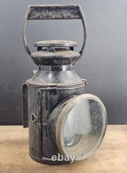Antique British Railway Railroad Tri Color Track Inspector Lamp Lantern BR (M)