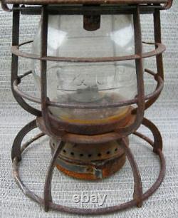 Antique C&O RY Lantern. Chesapeake & Ohio Railway. 1913. Cast Tall Globe. RARE