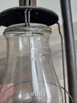Antique C. T. HAM CLIPPER Tubular Oil Lantern / Lamp Dietz No. 0 Globe Read