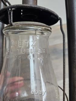 Antique C. T. HAM CLIPPER Tubular Oil Lantern / Lamp Dietz No. 0 Globe Read