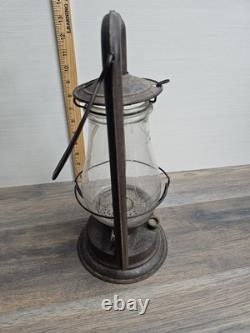 Antique C. T. HAM CLIPPER Tubular Oil Lantern / Lamp Dietz No. 0 Globe Read