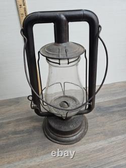 Antique C. T. HAM CLIPPER Tubular Oil Lantern / Lamp Dietz No. 0 Globe Read