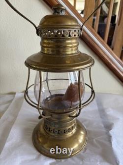 Antique C. T. HAM MFG CO. BRASS RAILROAD LANTERN WithGLOBE