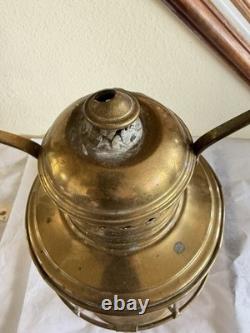 Antique C. T. HAM MFG CO. BRASS RAILROAD LANTERN WithGLOBE