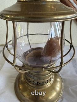 Antique C. T. HAM MFG CO. BRASS RAILROAD LANTERN WithGLOBE