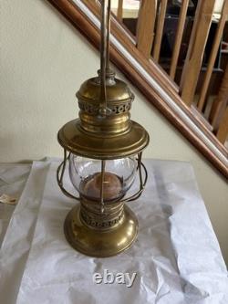 Antique C. T. HAM MFG CO. BRASS RAILROAD LANTERN WithGLOBE