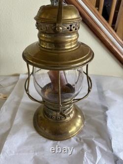Antique C. T. HAM MFG CO. BRASS RAILROAD LANTERN WithGLOBE