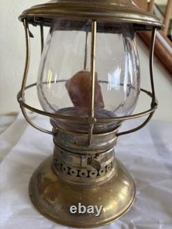 Antique C. T. HAM MFG CO. BRASS RAILROAD LANTERN WithGLOBE
