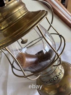 Antique C. T. HAM MFG CO. BRASS RAILROAD LANTERN WithGLOBE