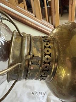 Antique C. T. HAM MFG CO. BRASS RAILROAD LANTERN WithGLOBE