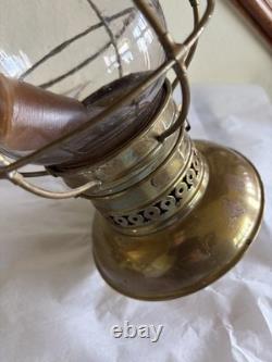 Antique C. T. HAM MFG CO. BRASS RAILROAD LANTERN WithGLOBE