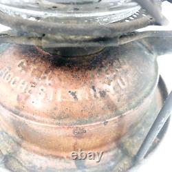 Antique C. T. HAM Rochester NY No 0 Clipper Railroad Lantern with Clear Globe 13