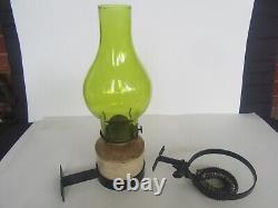 Antique Caboose Railroad Oil Lamp with Green Chimney