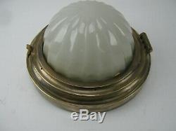 Antique Cast Brass Pullman Railroad Car Flush Mount Ceiling Fixture with mounting