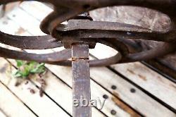 Antique Cast Iron Locomotive Train Railway Pinwheel Railroad Brake Wheel withShaft