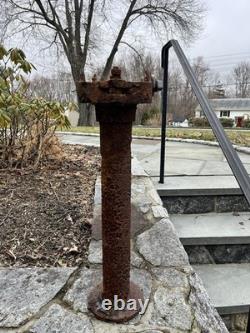 Antique Cast-Iron Railroad Post Switch Heavy Old Rusty Gold Reuse Lamp Table
