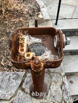 Antique Cast-Iron Railroad Post Switch Heavy Old Rusty Gold Reuse Lamp Table