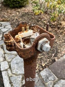 Antique Cast-Iron Railroad Post Switch Heavy Old Rusty Gold Reuse Lamp Table