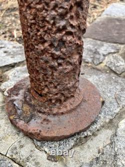 Antique Cast-Iron Railroad Post Switch Heavy Old Rusty Gold Reuse Lamp Table